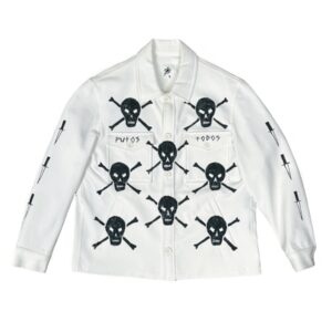 WHITE SKULL SHIRT - fear city